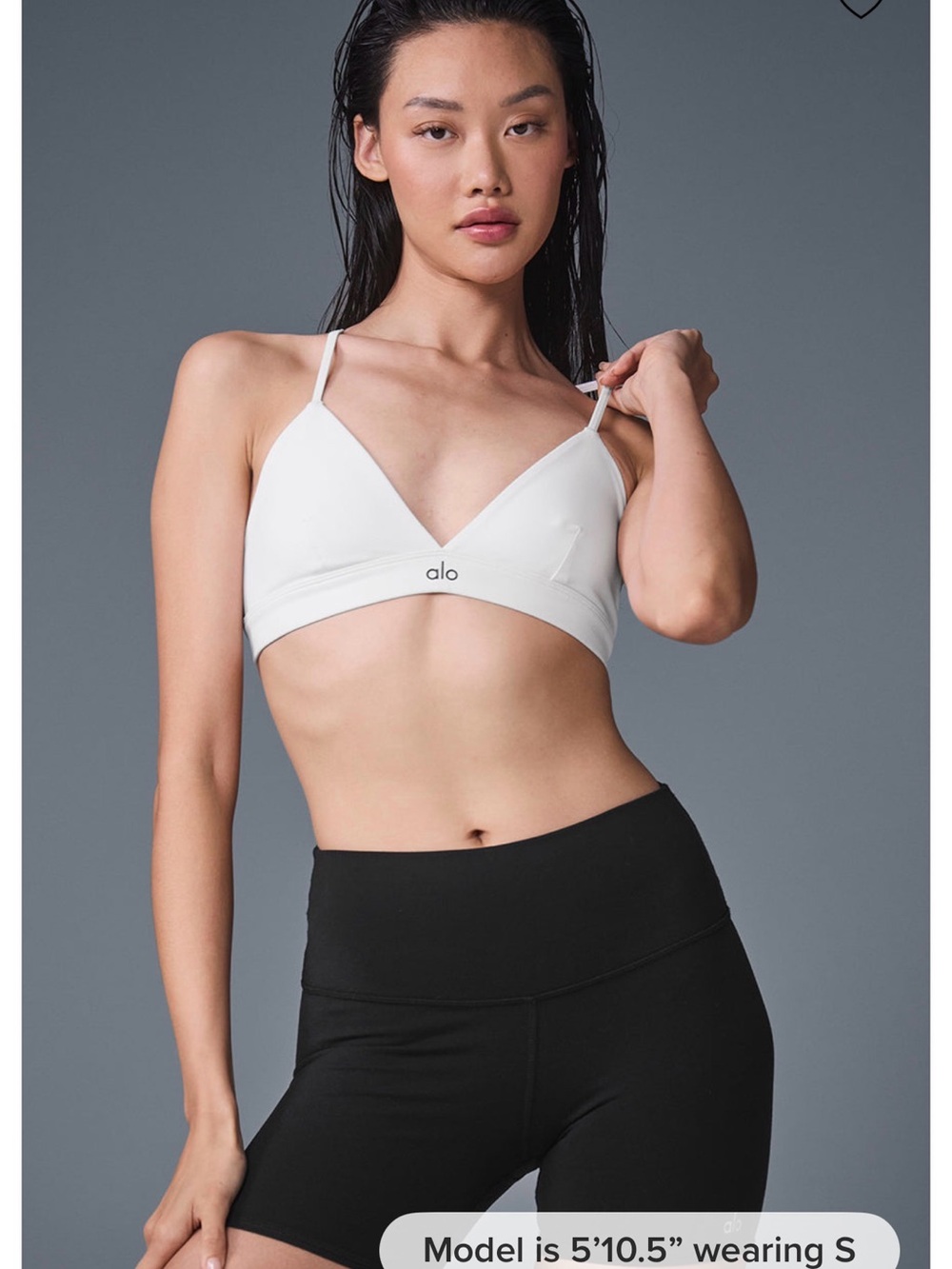 ALO Yoga White V-Neck Triangle Bralette